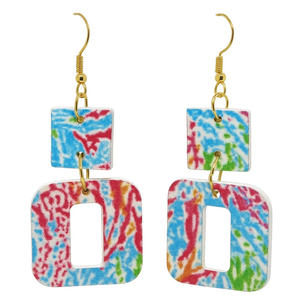 Colorful Preppy Dangle Earrings